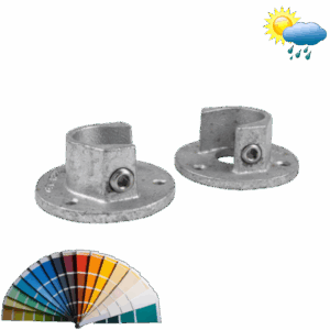 Buiskoppeling Voetplaat rond met inleg (set) RAL-kleur gecoat Ø 26,9 mm